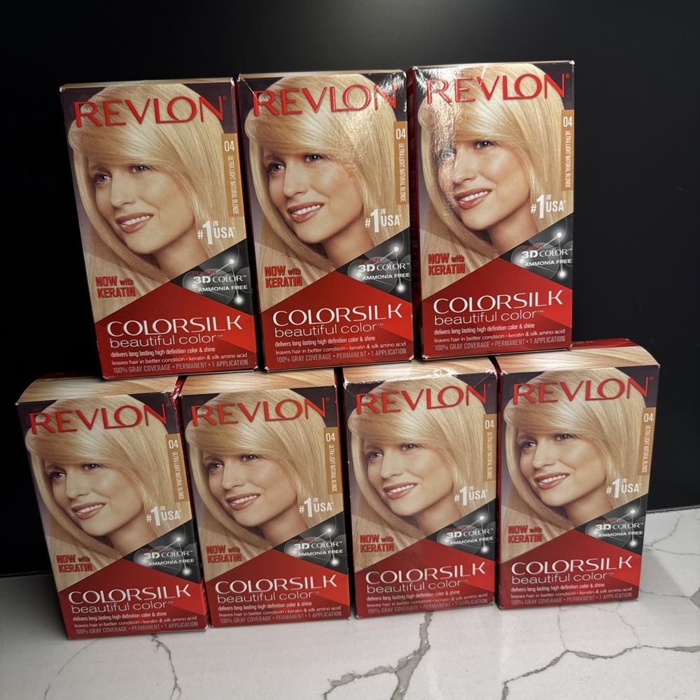 Revlon ColorSilk #04 Ultra Light Natural Blonde Permanent Hair Color (Pack of 7)